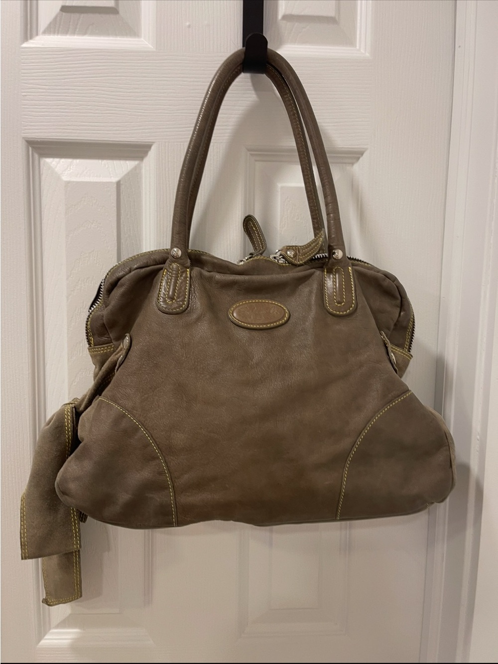 Classic Brown Leather Tote Handbag